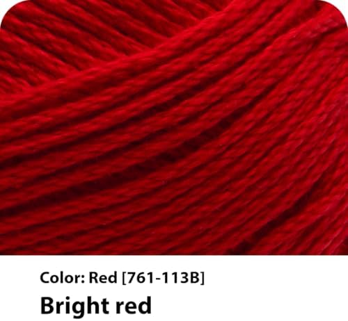 Lion Brand Yarn, 24/7 Cotton Yarn, Red, 1 Pack
