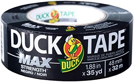 Duck Brand Max Strength Duct Tape - 1 Roll - Heavy Duty Hold - 1.88 Inch x 35 Yards - Black (240867)