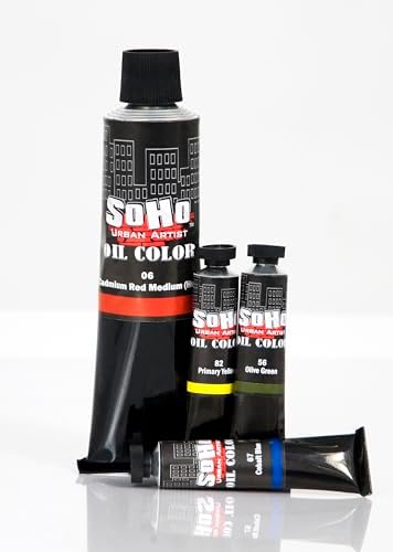 Soho Urban Artist Oil Paint Purples Set of 4-50 mL Tubes, Triple-Milled Oils with Refined Linseed - Smooth Application, True Color Mixes, Ideal for Brushes & Palette Knives