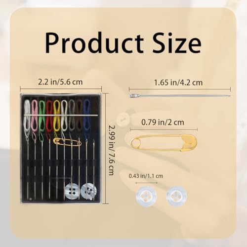 QHAJRYYC 2 Boxes Easy Pre Threaded Needle Kit, Prethreaded Sewing Kits