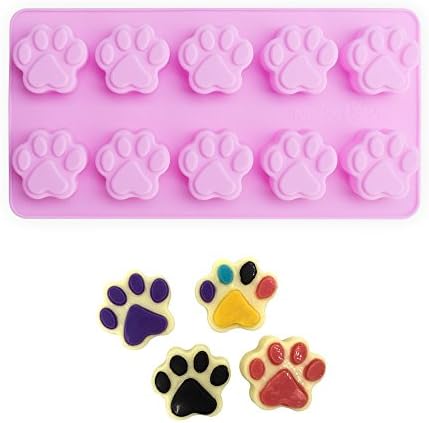 homEdge Puppy Dog Paw and Bone Silicone Molds, Set of 4PCS