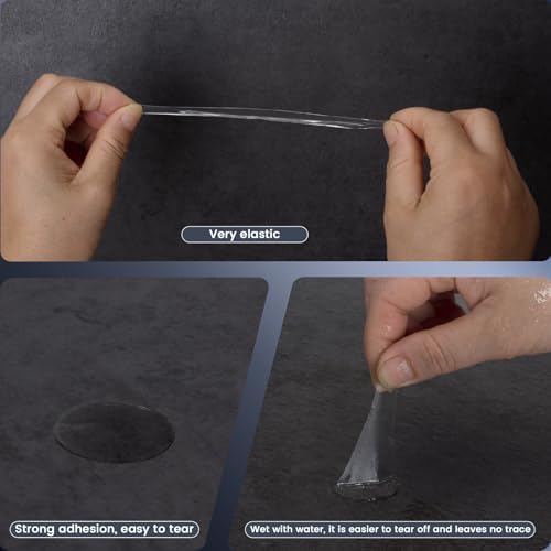 150Pcs Double Sided Adhesive Dots, Removable Clear Dots Sticky Tack, Waterproof No Trace Dots Adhesive Putty for Wall Hanging Crafts, Balloons Party Decorations Poster Picture Festival Decoration 30mm