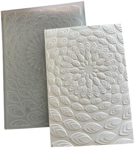 Mandala Petal Geometric 3D Embossing Folder, Radial Pattern Plastic Textured Stencil for DIY Scrapbooking Card Making Paper Crafts