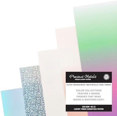 Shimmer Cardstock Paper 8.5 x 11- Assorted Glitter, Metallic, and Pearl Sheets for Crafts, Scrapbooking, Card Making - 20 Pack, 85lb Heavyweight, 230 GSM, Enchanted