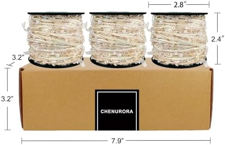 Artisanal Yarn Collection Multifiber Fancy Yarn with White Beads for Knitting Crocheting Crafts DIY, Set of 3 Rolls (Moonlight Gold)