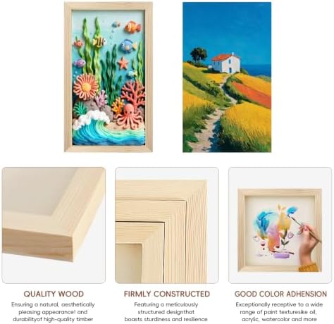5 Pack Wood Canvas Boards for Painting, Unfinished Birch Cradle Boards