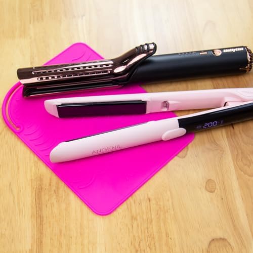 ANGENIL Heat-Resistant Silicone Mat for Hair Irons, 9 x 6.5 inch, Protecting Your Counter Safely