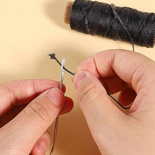 55 Yards Waxed Thread with 7 Leather Needles for Hand Sewing