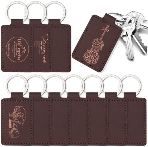 10 Pcs Leather Keychain Blanks, Rectangular PU Leather Key Fob Kit