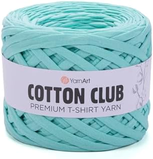 YARNART Cotton Elastic Fabric Spaghetti Premium T-Shirt Knitting Yarn for Bag Basket Cushion Crocheting Projects and Home Decor, Super Bulky (Pack of 1) (7355)