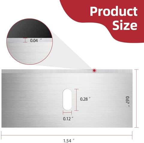 50 Pack Stainless Steel Replacement Mat Cutter Blades - Double Sided Precision Blades for Logan, Alvin, C&H Mat Cutters - Ideal for DIY Paper Cutting, Picture Framing, Craft Projects