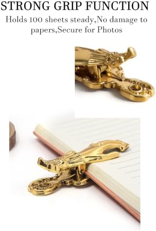 Vintage Metal Hand Shaped Binder Clips, Decorative Gold Paper Clips