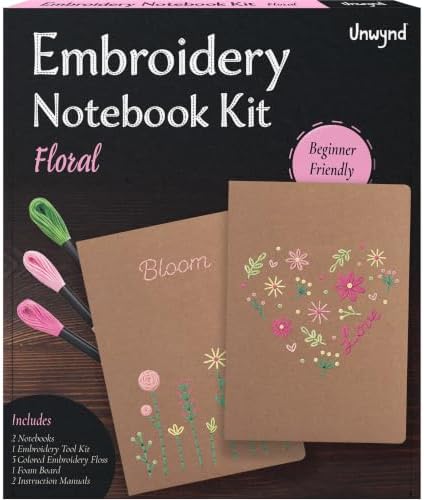 Unwynd Embroidery Kit Floral for Adults and Beginners, Cross stitch Crafts