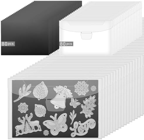 KKJCXY 160pcs Die Cut Storage, Magnetic Sheets for Dies, 80 Sheets +80 Bags