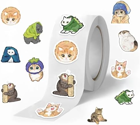 500Pcs Cat Stickers Waterproof Vinyl Decals for Water Bottles
