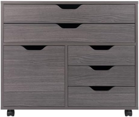 Winsome Halifax Mobile Storage Cabinet with Doors & Drawers, Stylish & Functional Home Storage Cabinet for Filing, Kitchen Organization, Moveable Furniture for Office, Dorms, Apartments