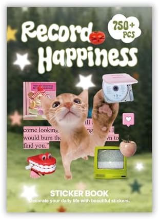 Cute Sticker Book Y2K Vintage Grunge Kawaii Retro Matte Writable Decals