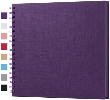 potricher 10 x 10 Inch DIY Scrapbook Photo Album 40 Pages, Purple | Thick Kraft Paper Scrap Book Photo Albums, Memory Book for Wedding, Anniversary, Baby, Family, Travel, DIY Projects