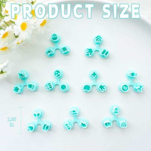 Tainsky 9 Shapes Mirco Christmas Polymer Clay Cutters, Winter Clay Cutters for Earrings Making Clay Jewelry