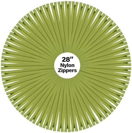 Mandala Crafts 40 PCs Dill Green Closed-End 28 in Nylon Zippers for Sewing