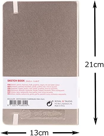 Talens Art Creation T9314-242M 454488 Talens Art Creation Sketchbook, Drawing Notebook, 5.1 x 8.3 inches (13 x 21 cm), Pink Champagne, Thickness 5.9 oz/yd², Fine Acid-Free Paper, 80 Sheets