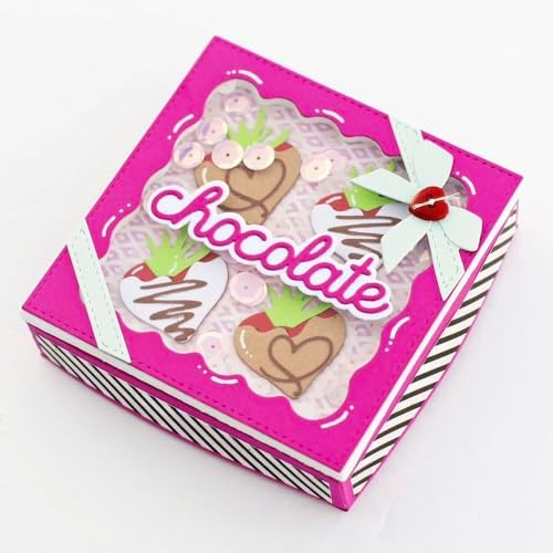 KSCRAFT 2024 November Valentine Release Metal Cutting Dies Stencils for DIY Scrapbooking Decorative Embossing DIY Paper Card (Strawberry Dessert Box)