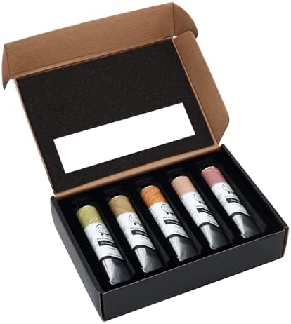 Tusc & Pine Artist Oil Paint - 40 ml Set of 5 - Warm Grayed - Non-Yellowing, Rich & Creamy Consistency, Maximum Pigment Load, Small Batch Milled Oil Paints Developed for Professional Artists