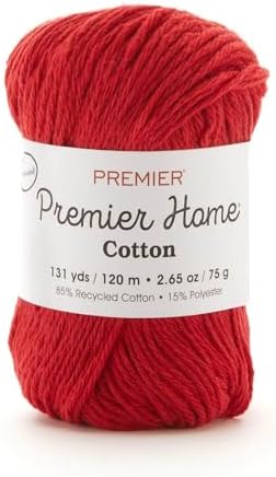 Premier Home Cotton Yarn 2-Pack Bundle with Bella's Crafts Stitch Markers (Cranberry)