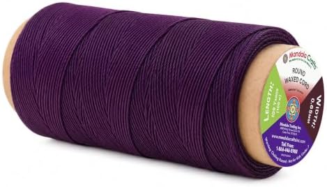 Mandala Crafts 100M 0.65mm Purple Round Waxed Thread for Leather Sewing
