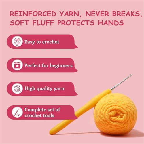 Milaflora 4Pack Axolotl Crochet Kit for Beginners Adults, DIY Crochet Animal Kit with Step-by-Step Video Tutorials, Crocheting Kits for Starters, Beginner Crochet Kit for Adults