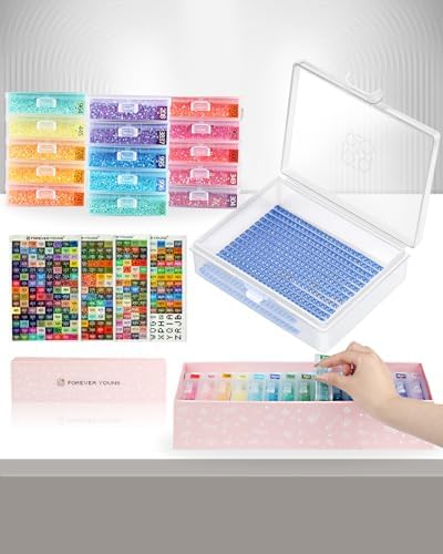 forever young 15PCS Diamond Painting Storage Containers Trays