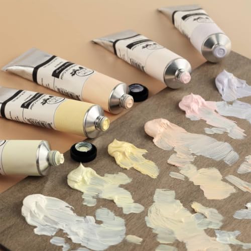 Tusc & Pine Artist Oil Paint - 40 ml Set of 5 - Whisper Colors - Cool | Non-Yellowing, Rich & Creamy Consistency, Maximum Pigment Load, Small Batch Milled Oil Paints for Professional Artists