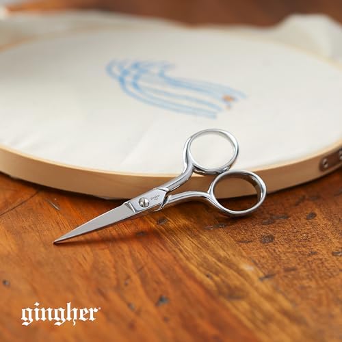 Gingher 4" Straight Embroidery Scissors to Cut Fabric & Needlework