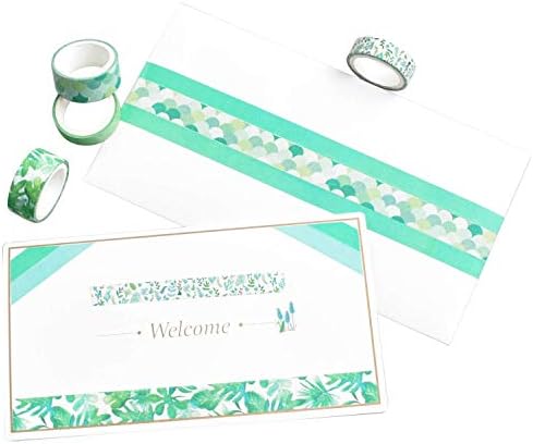 12 Rolls Green Washi Tape Set Leaves Floral Tree Washi Masking Tape