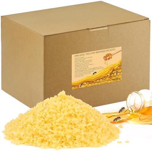 TRINIDa Yellow Beeswax Pellets 10LB, Organic Yellow Beeswax, Beeswax for Candle Making, Body, Skin Care DIY, Lip Balm and Soap Making Supplies