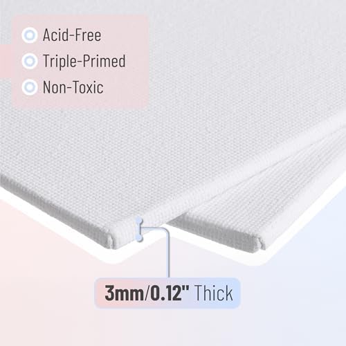 Mr. Pen- Canvas Panels, 2 Pack, 12x16 Inches | Triple Primed for Oil & Acrylic Paints, Canvas Boards for Painting, Painting, Blank Canvas for Painting, 3mm Thickness