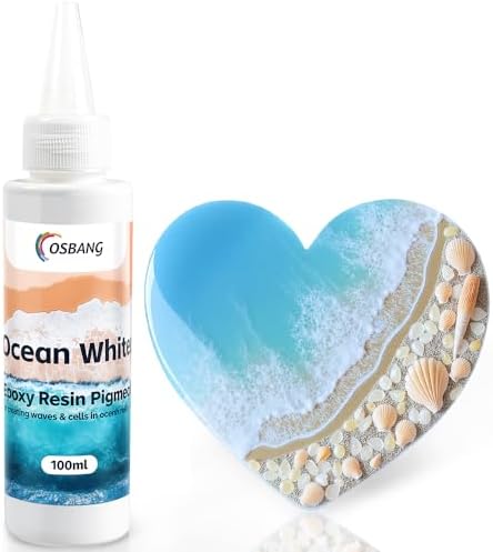 Ocean White Epoxy Resin Pigment 100ml/3.4 fl.oz, High Concentration Liquid Colorant for Resin Art, Ideal for Creating Waves, Cells, and Unique DIY Crafts