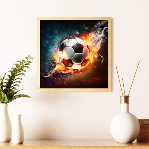hkejoi Soccer Diamond Art Kits for Adults, Diamond Painting Kits 14x14 Inch | Diamond Painting Kits for Adults Beginners, Gem Art, 5D Full Drill, DIY Arts and Crafts for Gift Home or Decor
