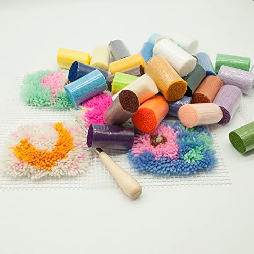 EUBUY 30 Colors Latch Hook Yarn, Precut Assorted Colorful Yarn Bundles