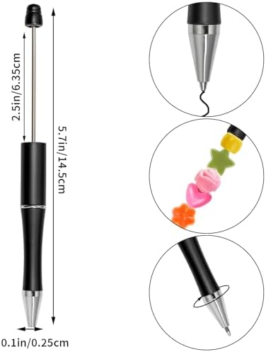 30Pcs Beadable Pens Beaded Ballpoint Pens Bulk for DIY Writing Bright