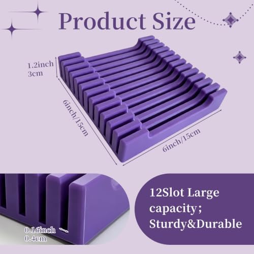 12 Slot Quilting Ruler Holder Sewing Ruler Holder Organizer for Quilting,Storage Rack for Quilting Rulers(Purple)