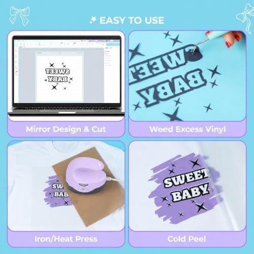 HTVRONT Heat Transfer Vinyl Silver HTV Rolls, 12" x 20ft