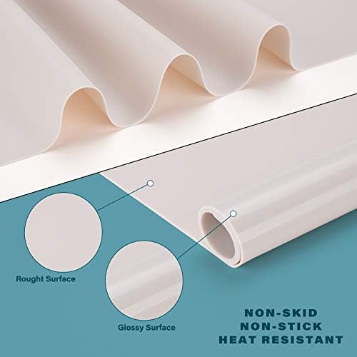 Gartful Extra Large Silicone Mat for Crafts, 25.2 x 17.7 inches Epoxy Resin Jewelry Casting Molds Premium Silicone Placemat Nonskid Nonstick Countertop Protector, Beige