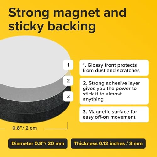 Sticky Flexible Adhesive Magnets for Crafts, 0.8"x0.12" (20x3mm), 60 pcs