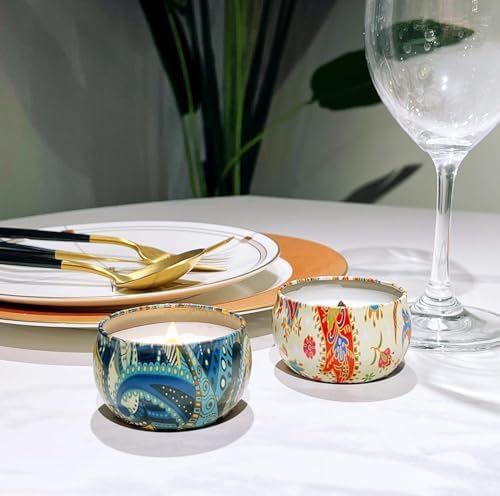 Phinicco 2.5oz Candle Tins for Candle Making 6 Pcs Empty Candle Tins with Lids Candle Jars (6 Colors)