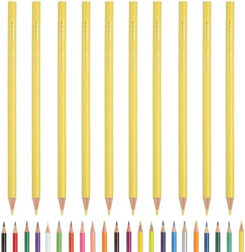 PATIKIL Colored Pencils, Yellow Color Drawing Pencils with Oil-Based Cores Art Scrapbook Supplies for Adult Coloring Books Artists Beginners Drawing Sketching, 10 Pcs