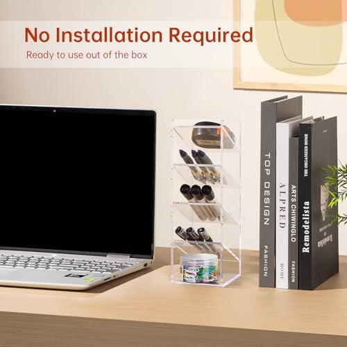 BEYGORM Acrylic Vertical Marker Organizer for 50 Markers, Desk Orgaizer