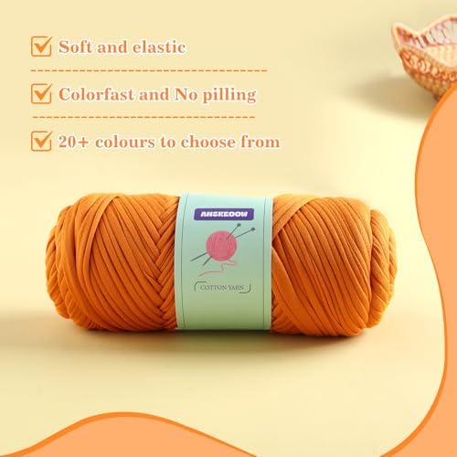 Soft Tshirt Yarn for Crochet Bags/Basket, T Shirt Thick Yarn for Crocheting