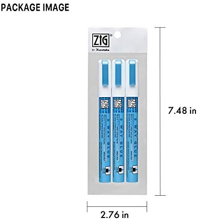 Kuretake Zig 2 Way Glue Pen, 2mm Fine Tip, 3 pcs Set, Adhesive for Professional,Artists, Crafting, Scrapbooking, Gift Card, Made in Japan