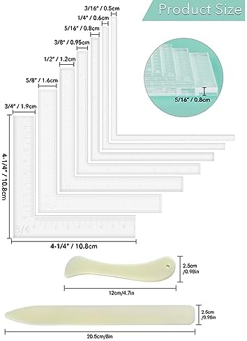 9 Pcs/Set Creative Positioning Pieces Card Corners Helpers with Bone Folder Tool Stamping Corners Paper Craft Supplies Scrapbooking Tools for Paper Craft Card Making and Scrapbooking Crafting Tool
